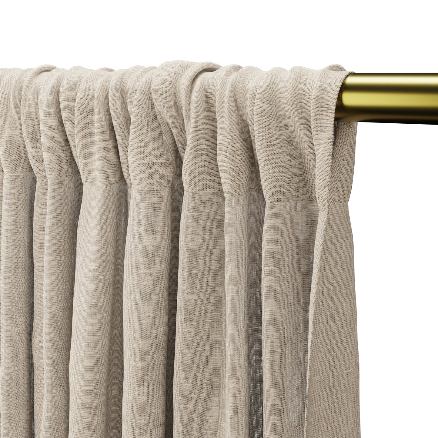 Dual Rod Pocket Curtains in Linen Sheer - Ecru