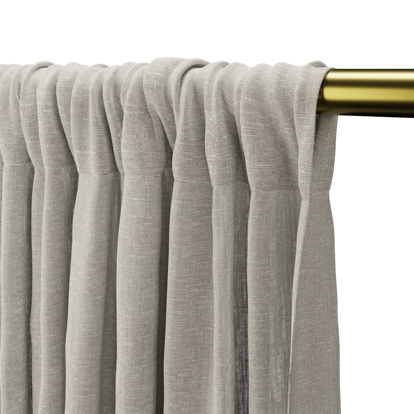 Dual Rod Pocket Curtains in Linen Sheer - Ivory