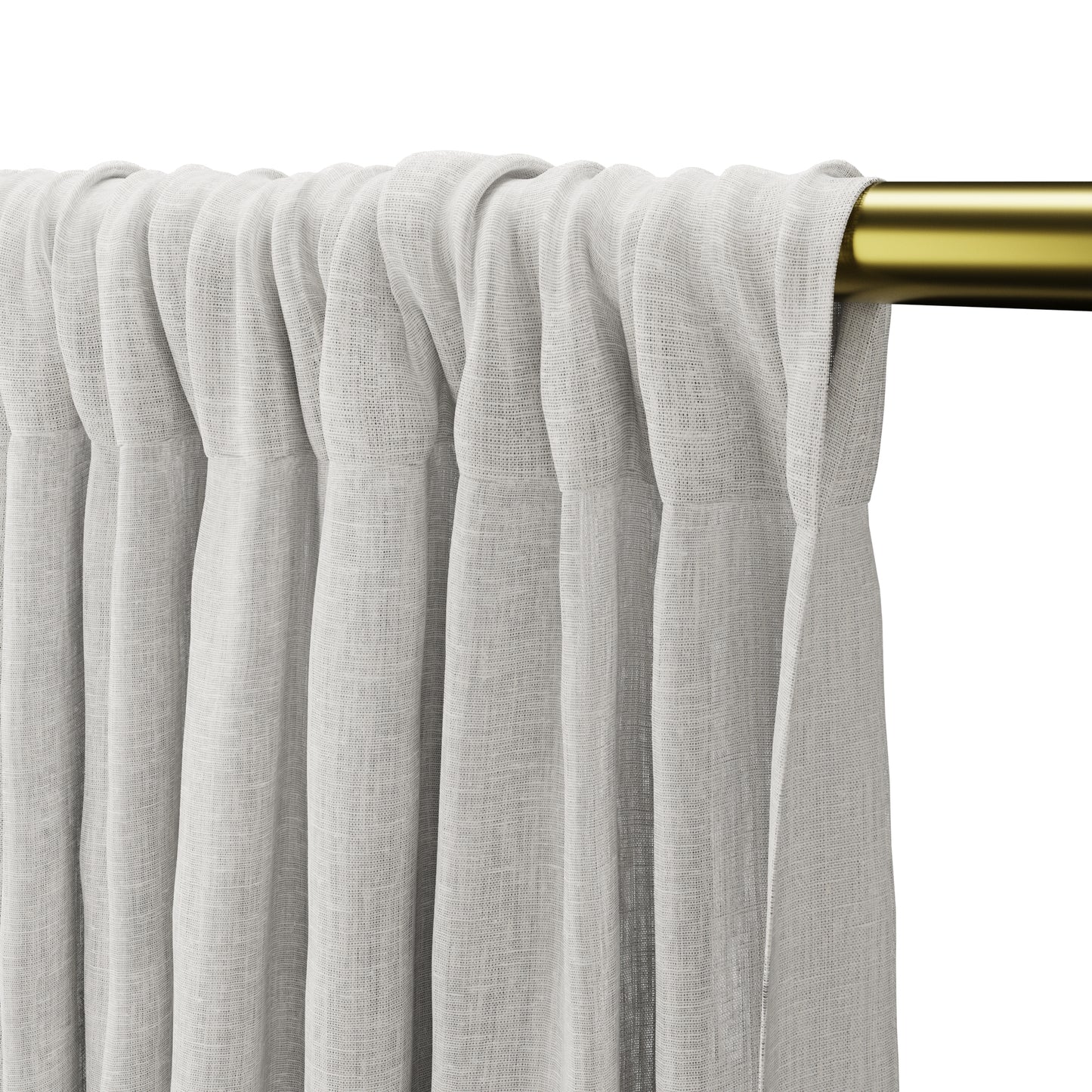 Dual Rod Pocket Curtains in Linen Sheer - White