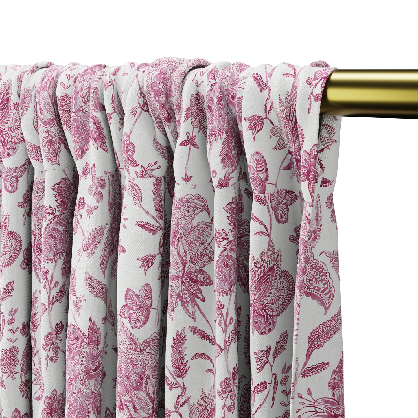 Dual Rod Pocket Curtains in Toile - Strawberry