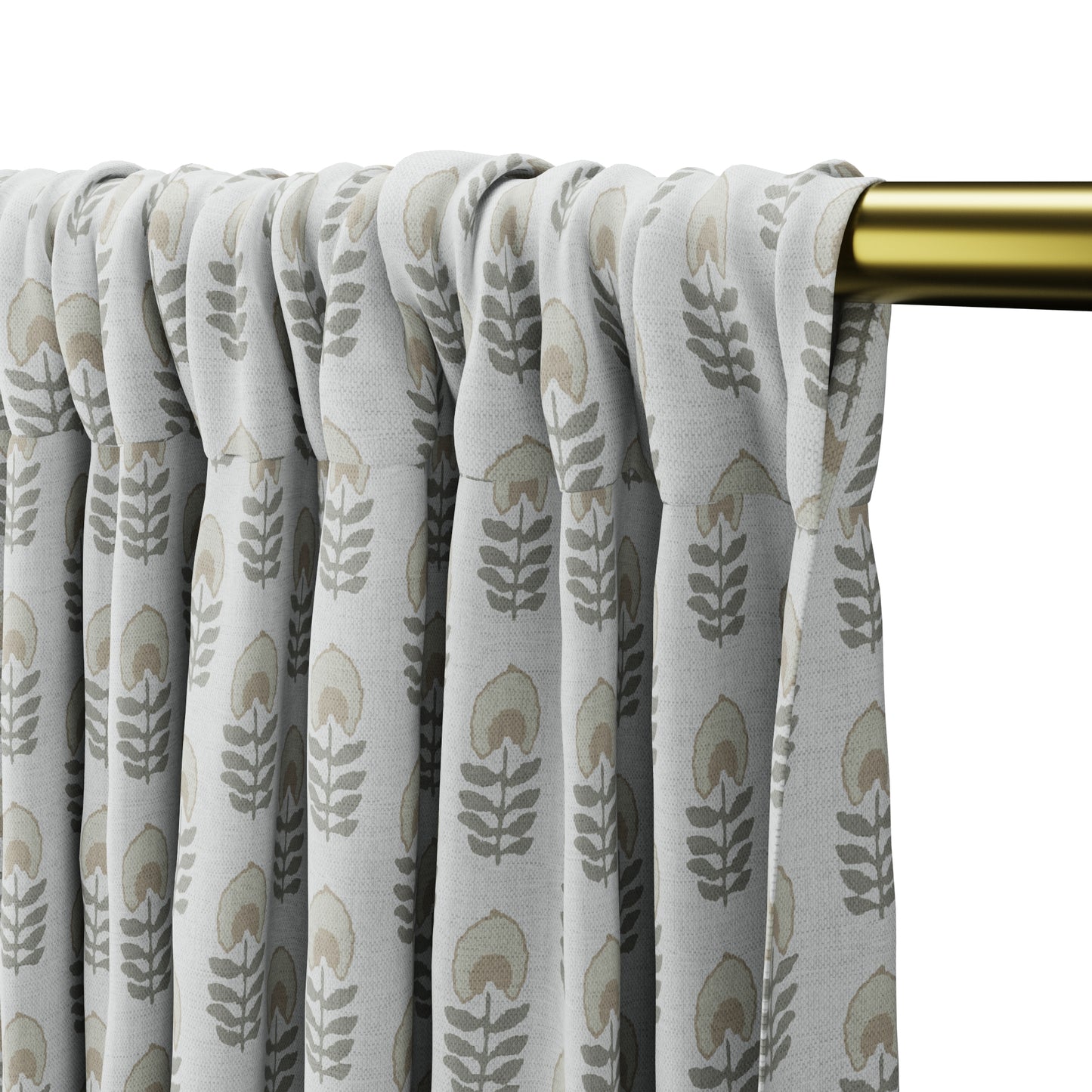 Dual Rod Pocket Curtains in Mini Florals - Ivory