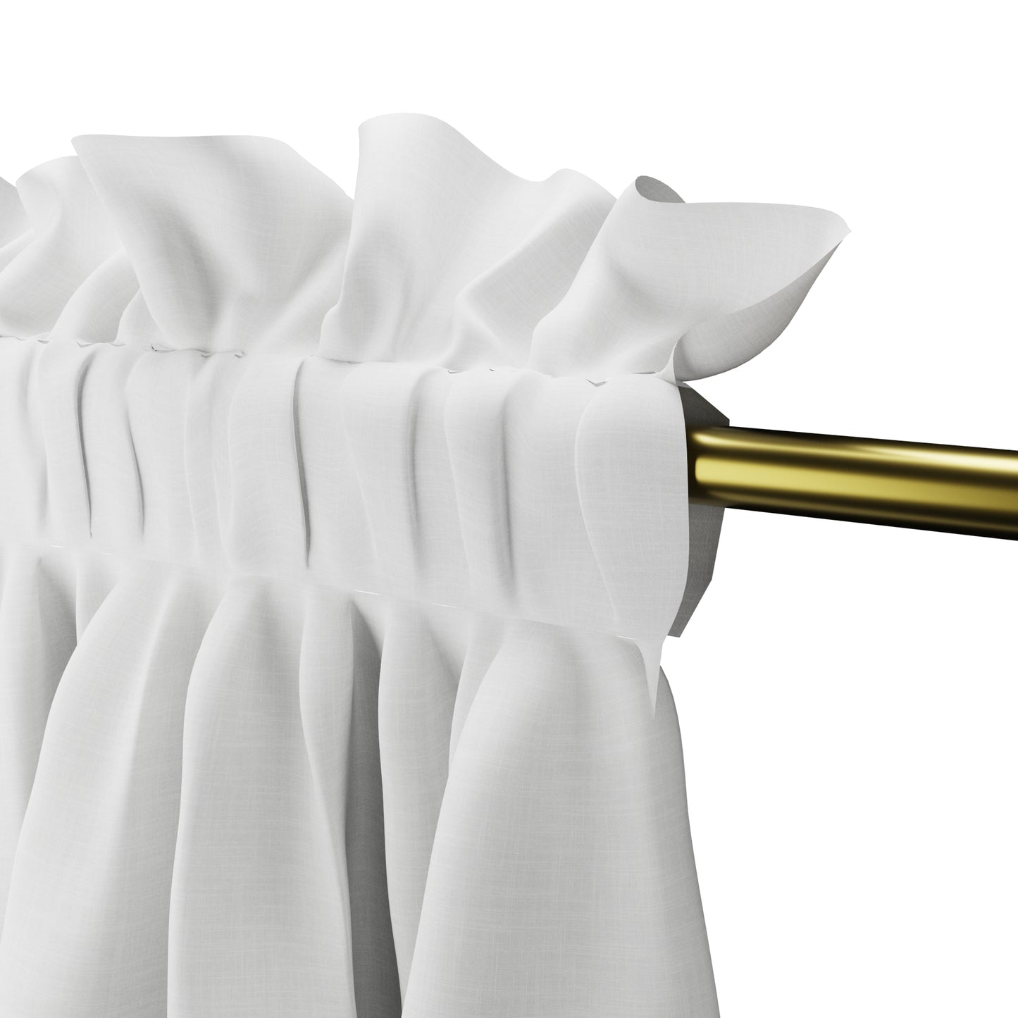 Dual Rod Pocket Curtains in Classic Linen - White