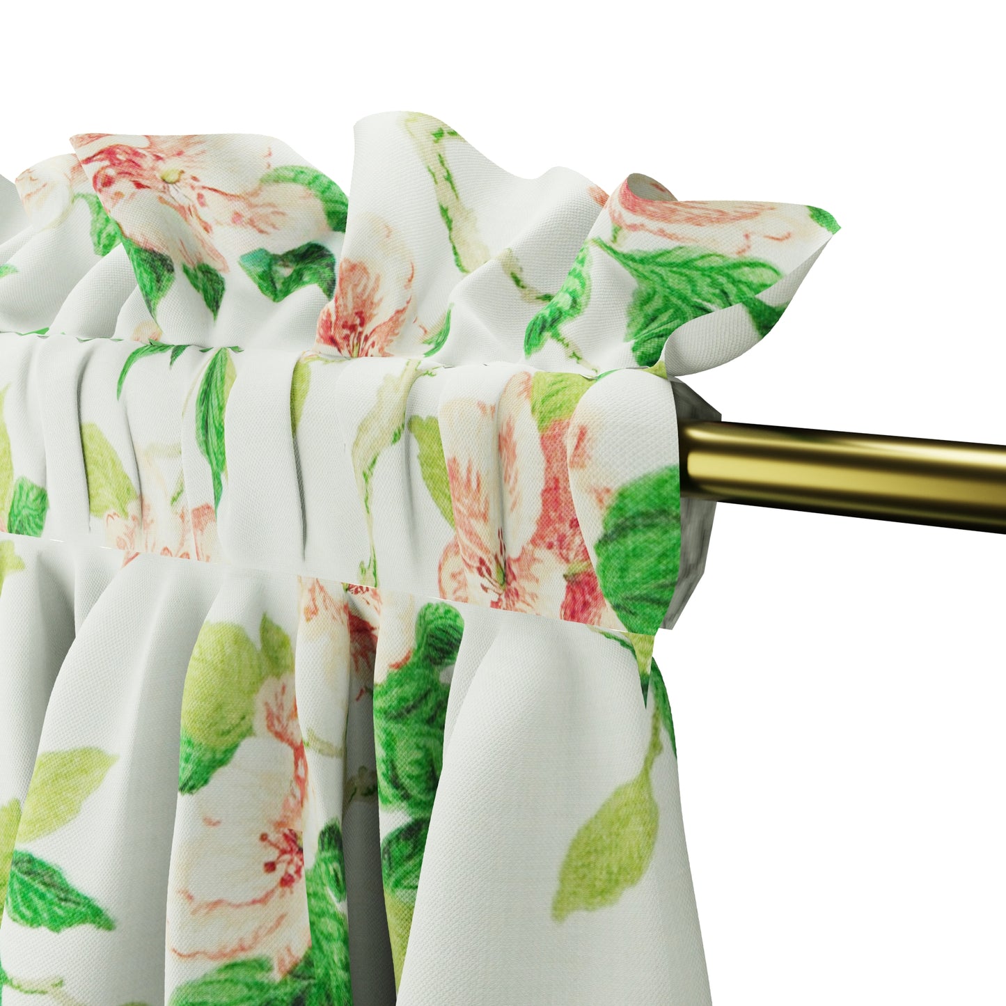 Dual Rod Pocket Curtains in Grandma's Floral - Coral