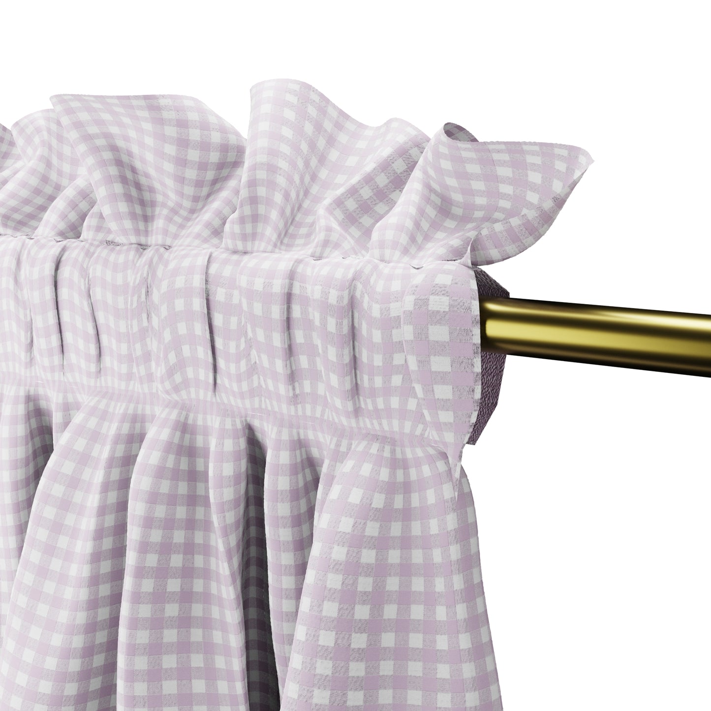 Dual Rod Pocket Curtains in Gingham - Lilac