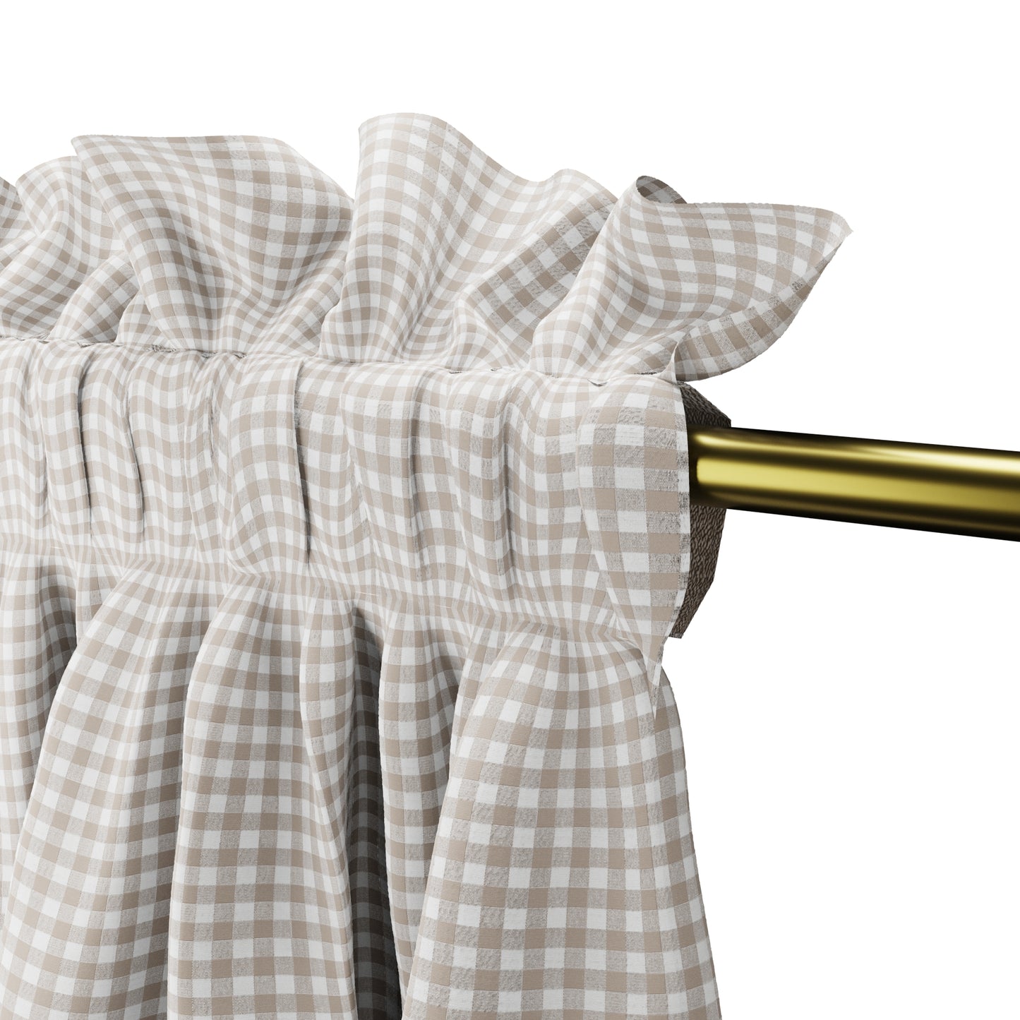 Dual Rod Pocket Curtains in Gingham - Hay