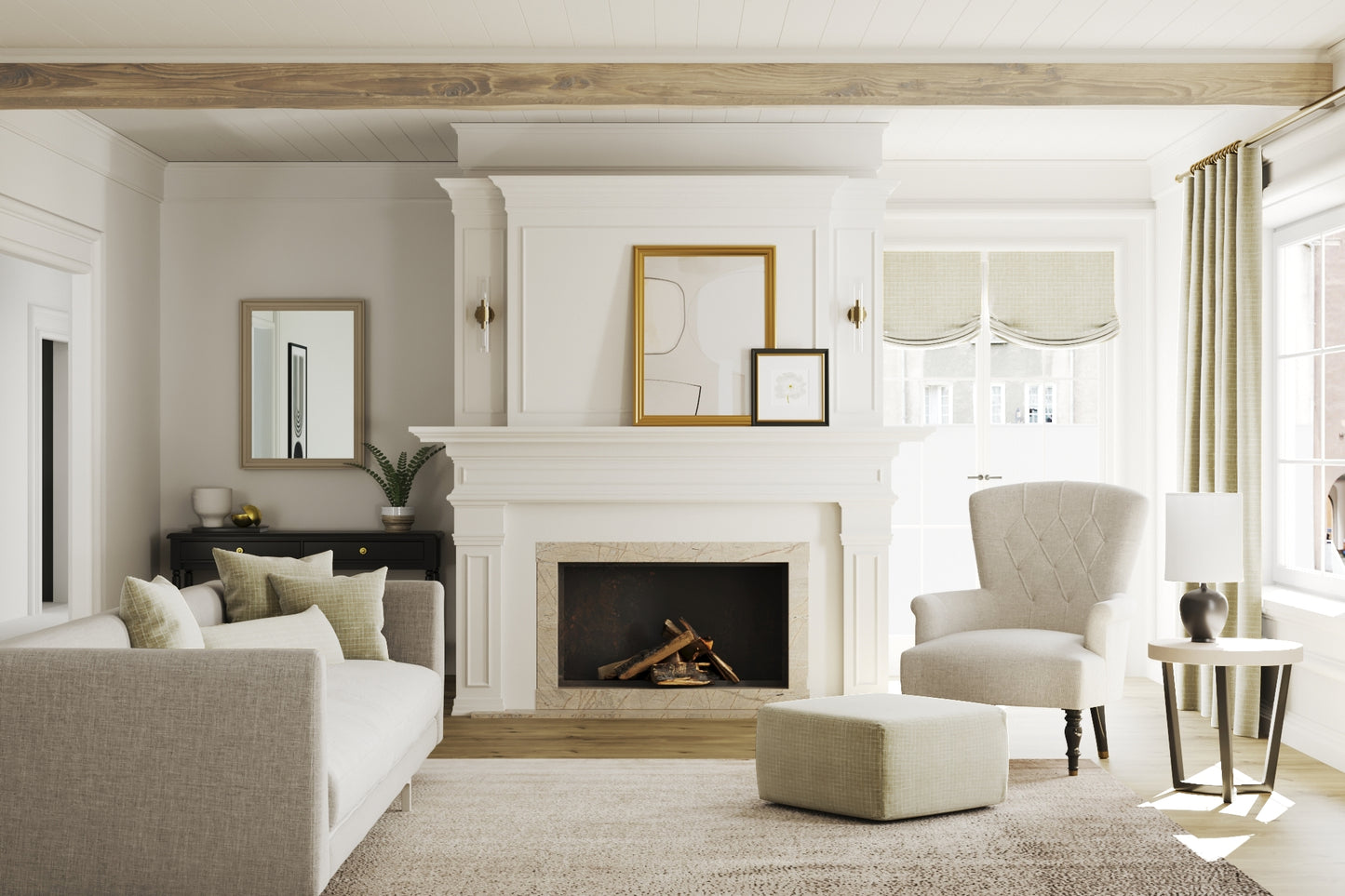 Relaxed Roman Shade in 100% Linen - Hazelnut