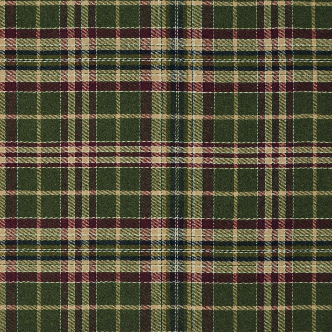 Flat Roman Shade in Tartan - Evergreen