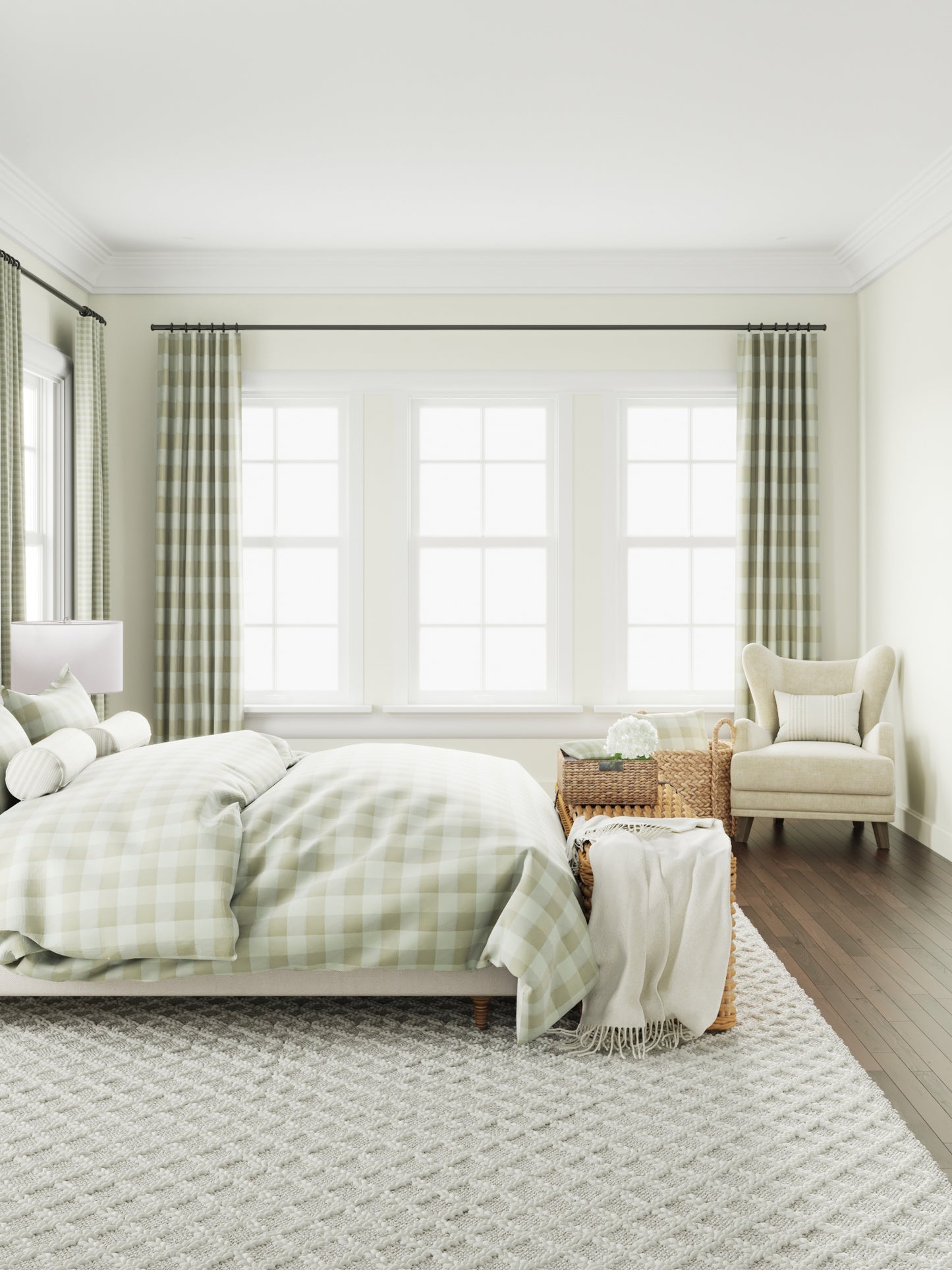Large Lumbar Pillow in Foxy Plaid - Dune