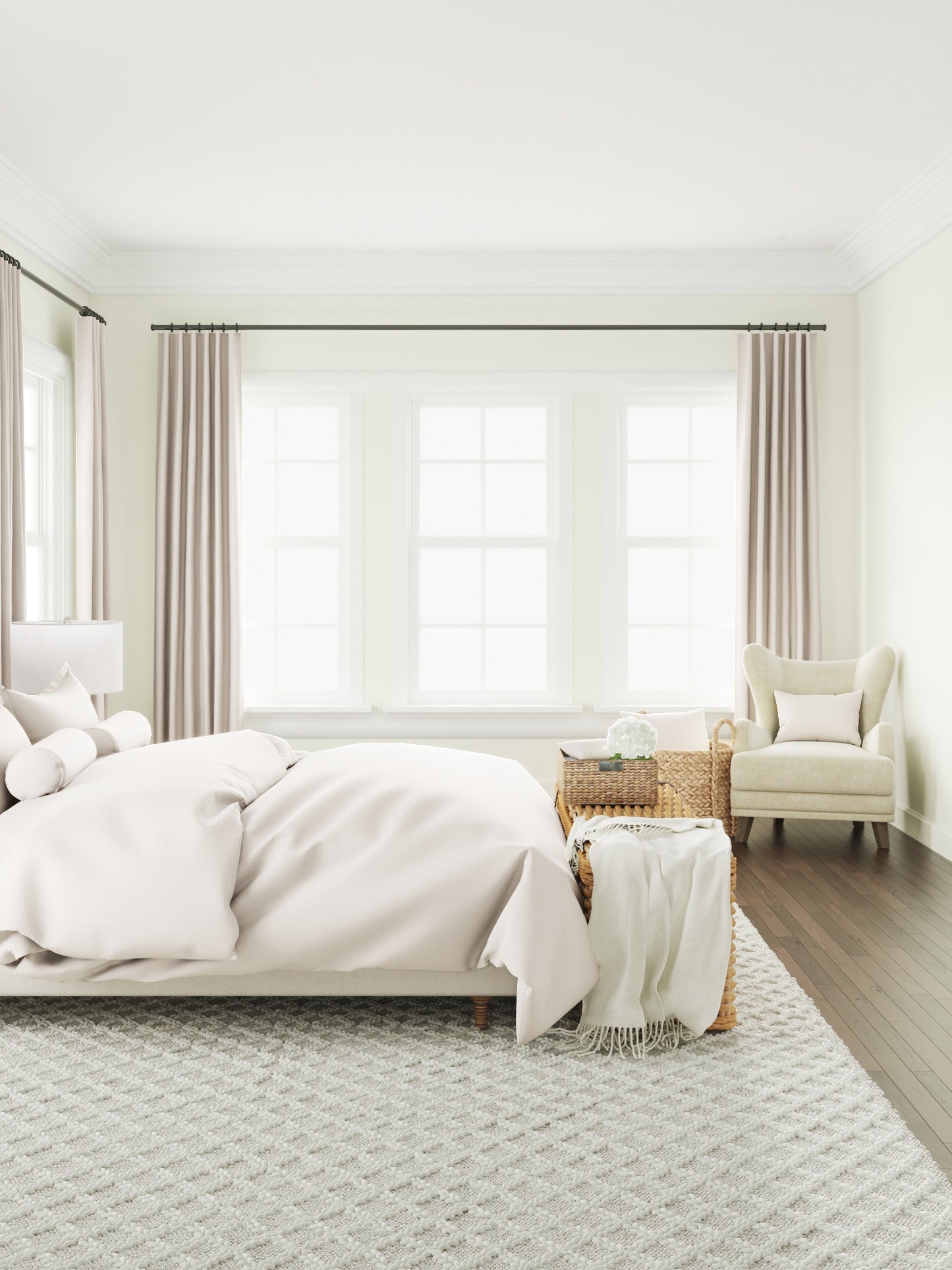 Flat Roman Shade in Slubby Linen - Ivory