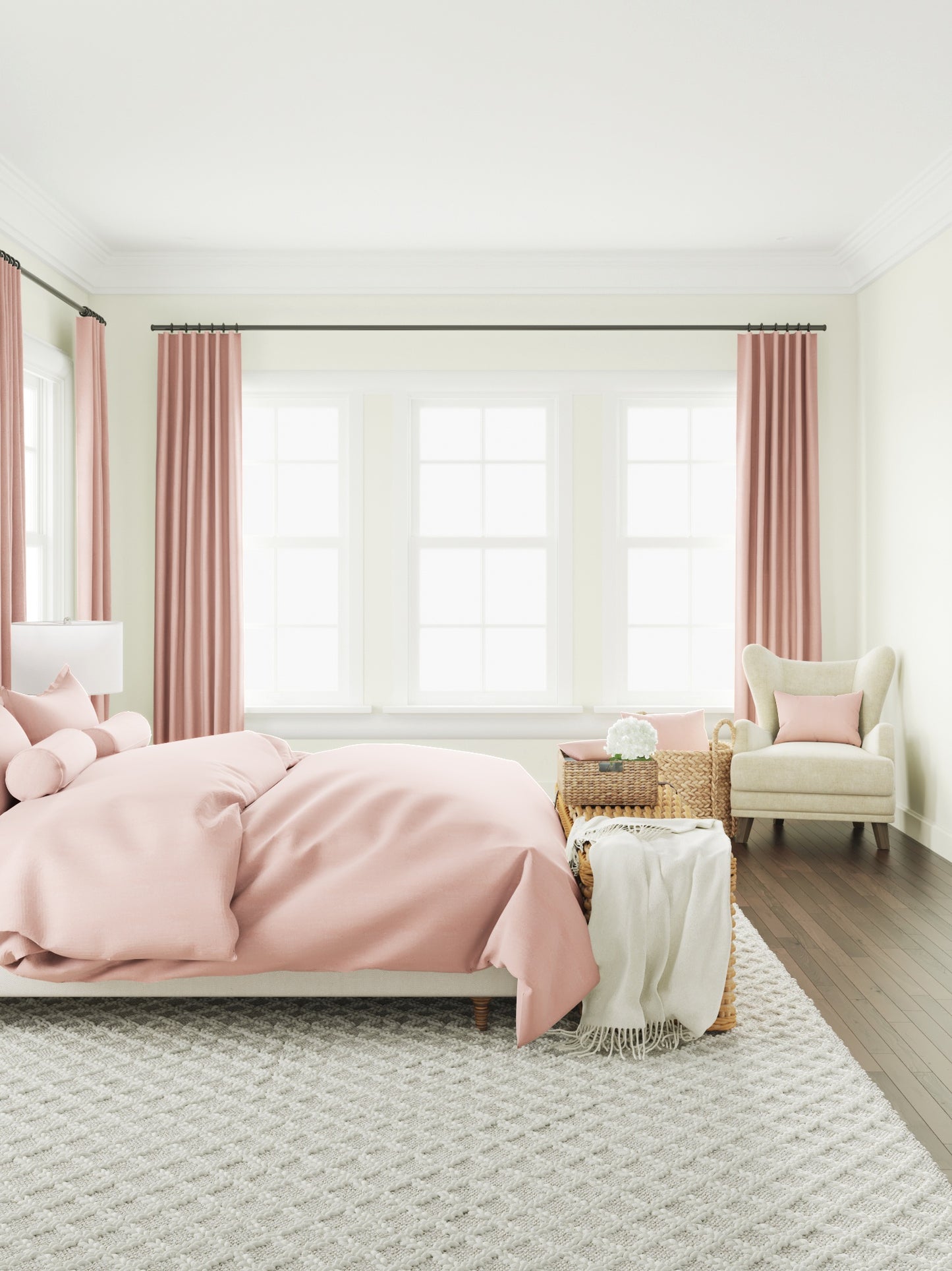 Pillow Sham in Slubby Linen - Think Pink