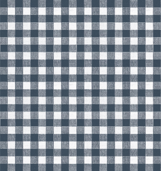 Dual Rod Pocket Curtains in Gingham - Navy
