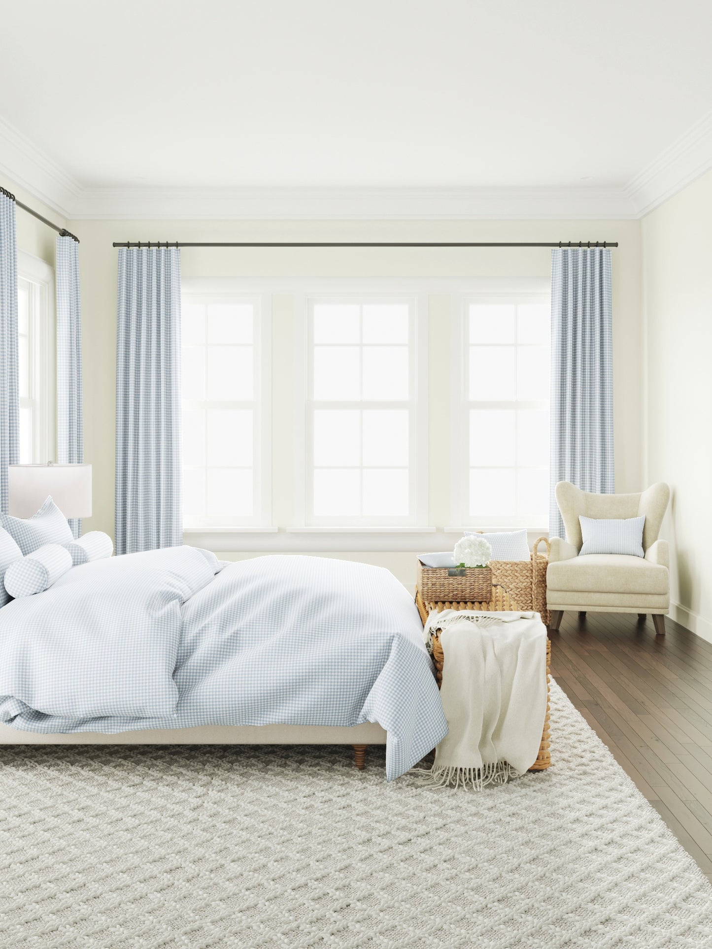 Pillow Sham in Gingham - Blue Jean