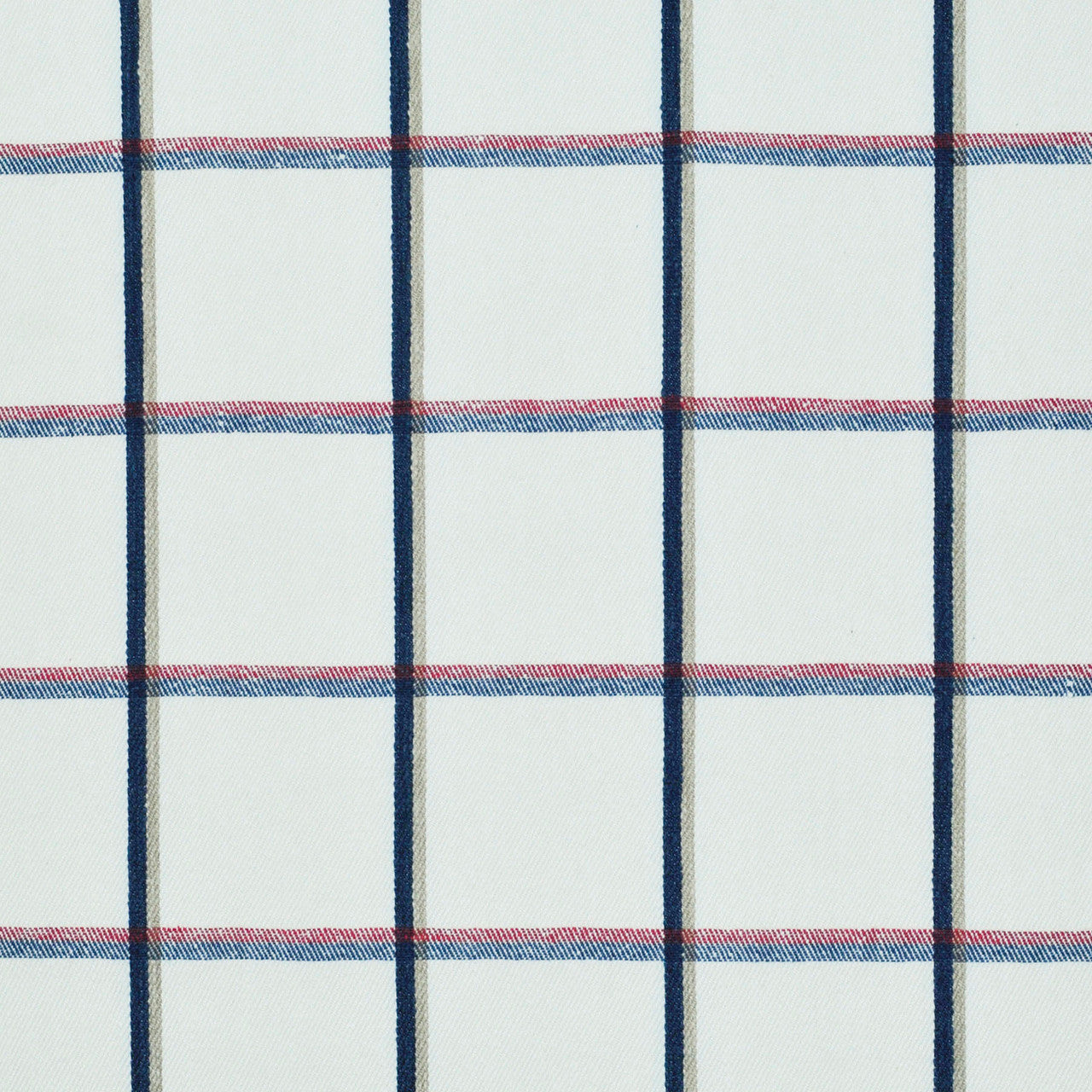 Flat Roman Shade in Check With Me - White