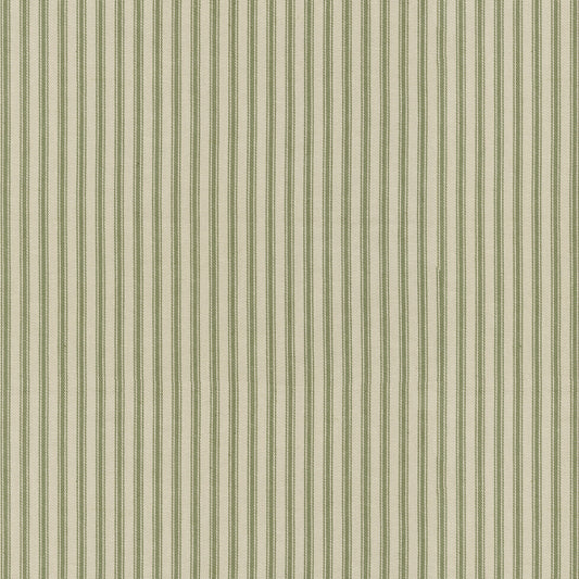 Euro Pleat Drapery in Little White Line - Sage