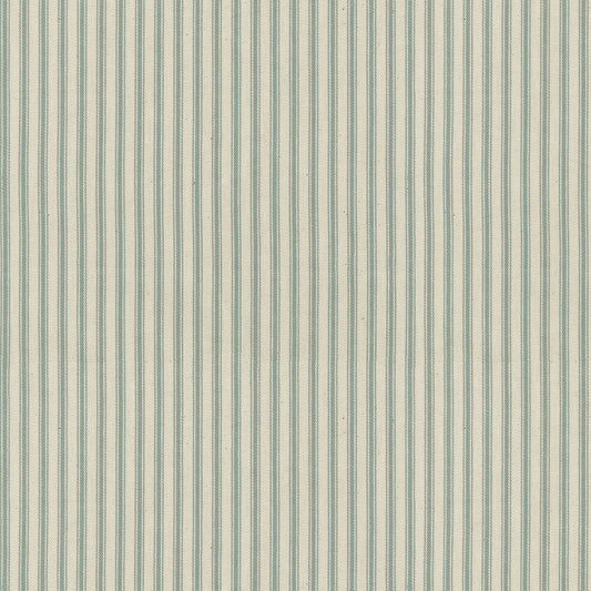 Ruffle Bedskirt in Little White Line - Seaglass