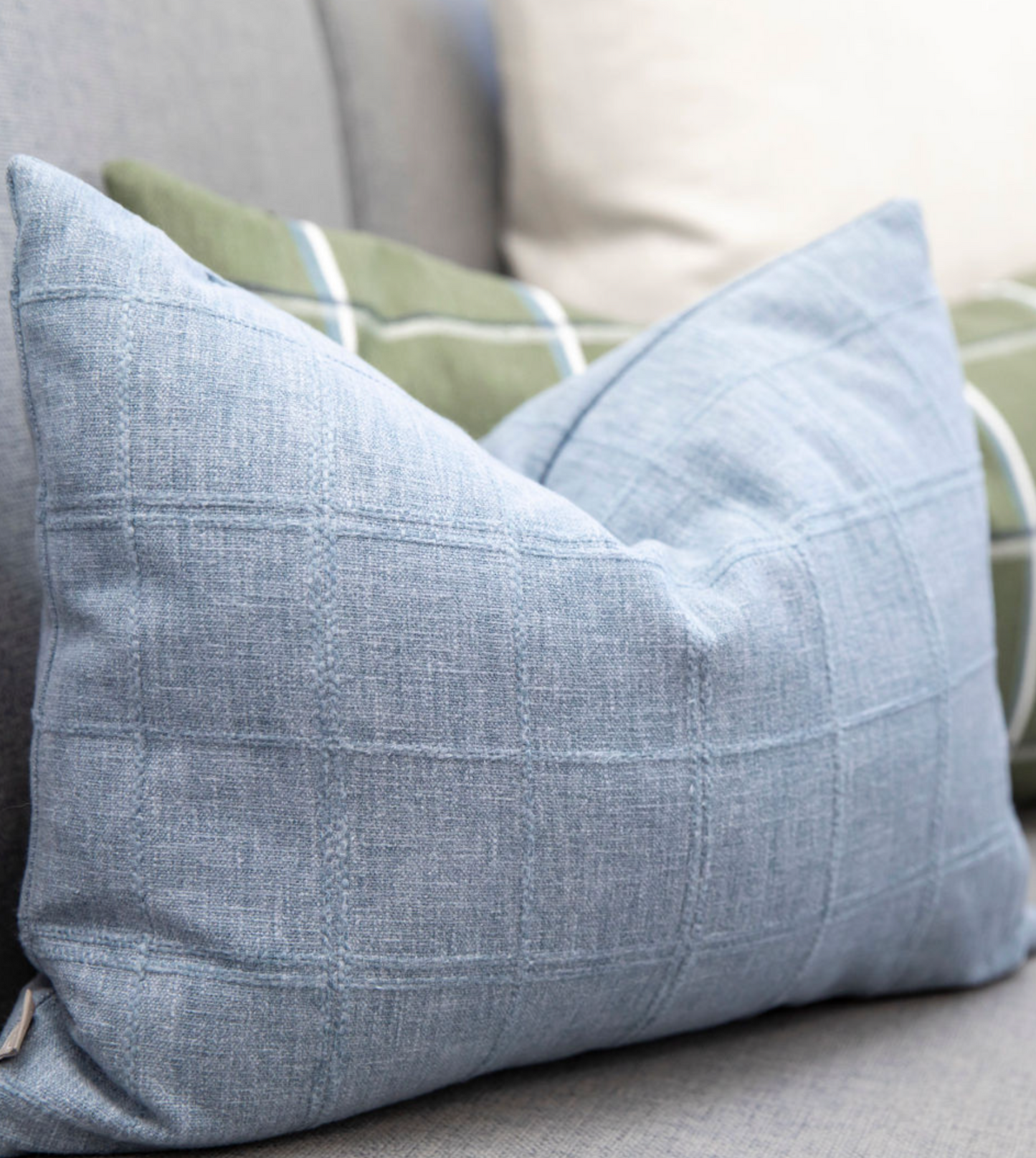Flat Roman Shade in Moray - Chambray