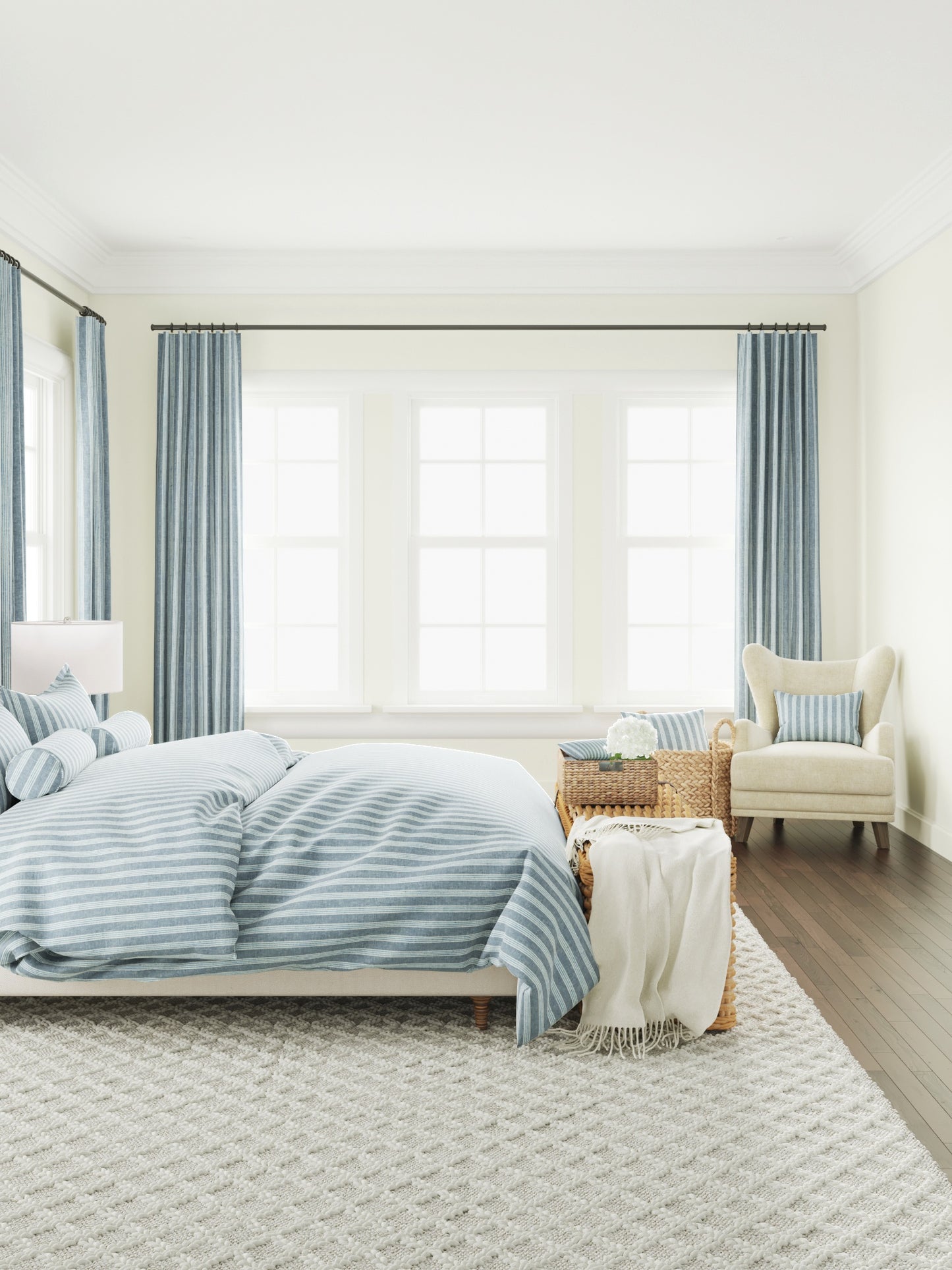 Flat Roman Shade in Nautical Stripes - Surfs Up