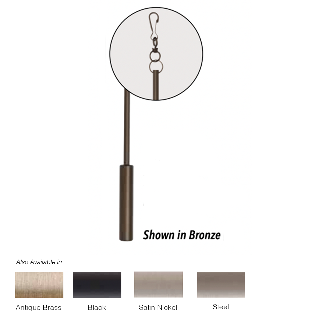 Newport Drapery Wand <i> Available in 5 finishes </i>