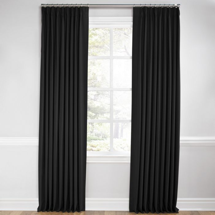 Euro Pleat Drapery in Classic Linen - Black