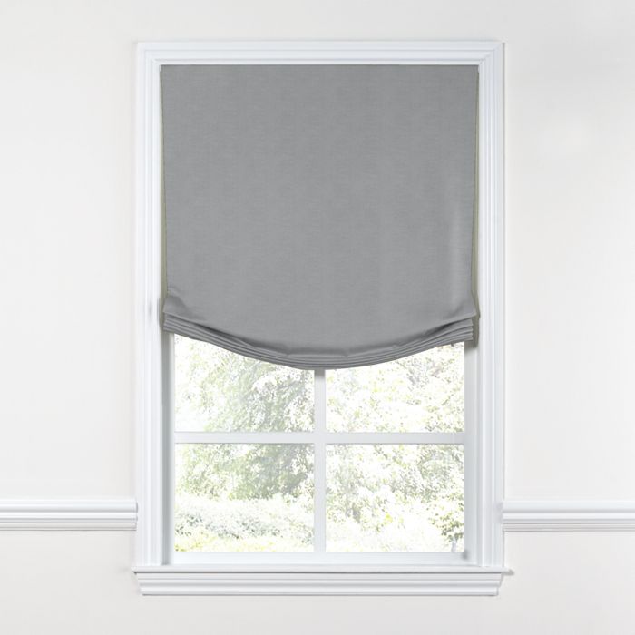 Relaxed Roman Shade in Classic Linen - Cement