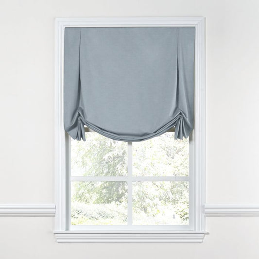 Tulip Roman Shade in Classic Linen - Storm