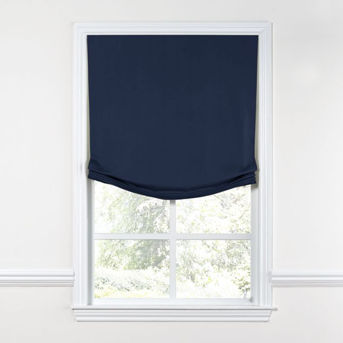 Relaxed Roman Shade in Classic Linen - Ink