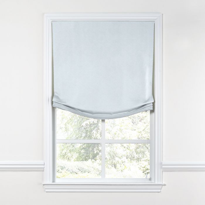 Relaxed Roman Shade in Classic Linen - Mineral