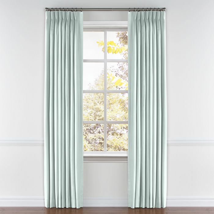 Pinch Pleat Drapery in Classic Linen - Mint