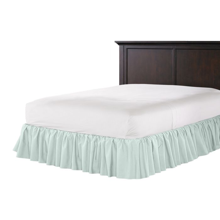 Ruffle Bedskirt in Classic Linen - Mint