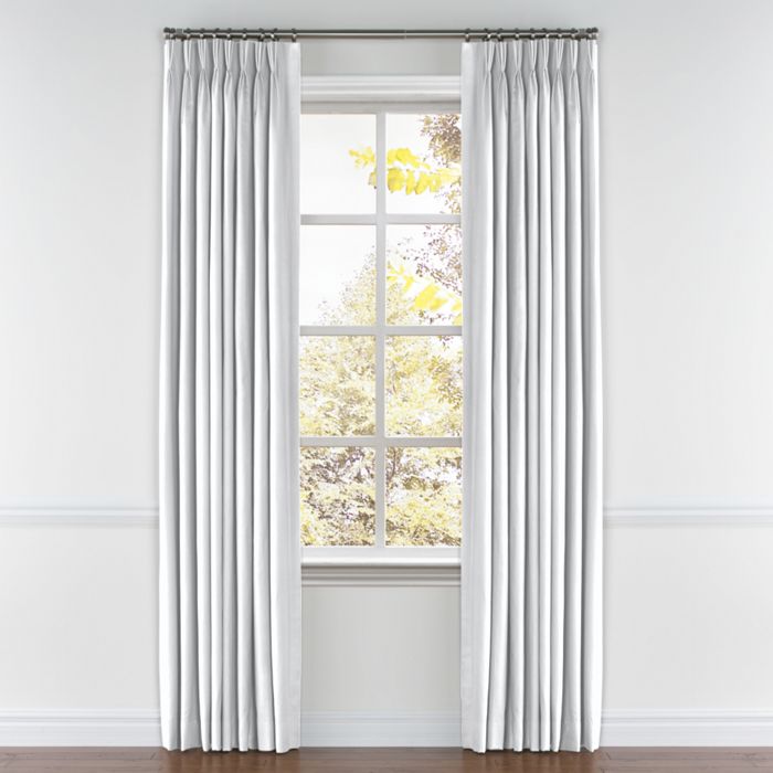 Pinch Pleat Drapery in Classic Linen - Optic White