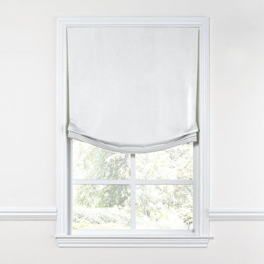 Relaxed Roman Shade in Classic Linen - Optic White
