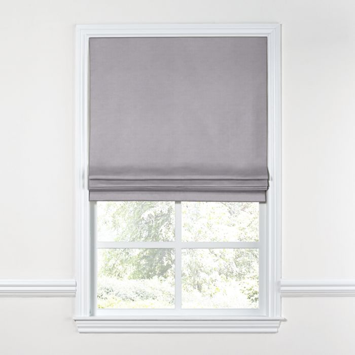 Flat Roman Shade in Classic Linen - Orchid