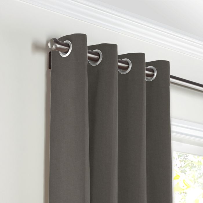 Grommet Drapery in Classic Linen - Smoke