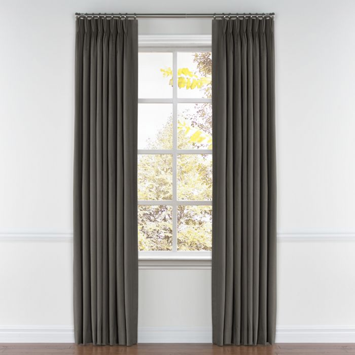 Pinch Pleat Drapery in Classic Linen - Smoke