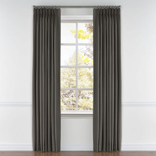 Pinch Pleat Drapery in Classic Linen - Smoke