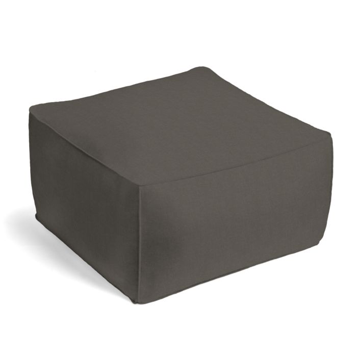 Square Pouf in Classic Linen - Smoke