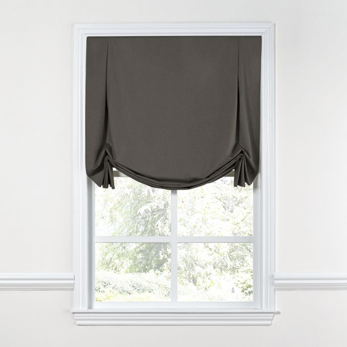 Tulip Roman Shade in Classic Linen - Smoke