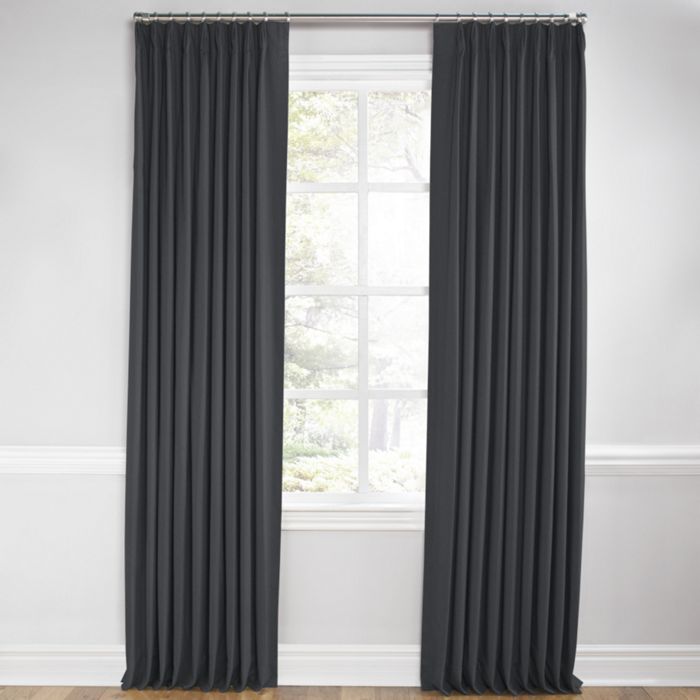 Euro Pleat Drapery in Classic Linen - Steel
