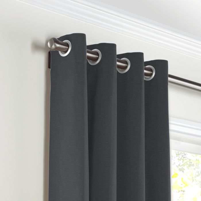 Grommet Drapery in Classic Linen - Steel