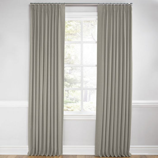 Euro Pleat Drapery in Classic Linen - Stone
