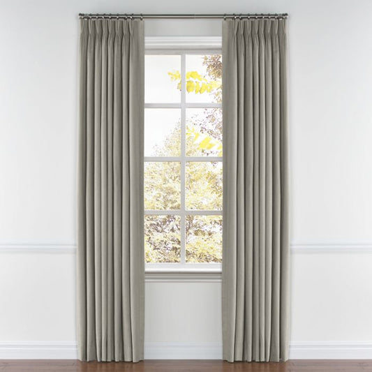 Pinch Pleat Drapery in Classic Linen - Stone