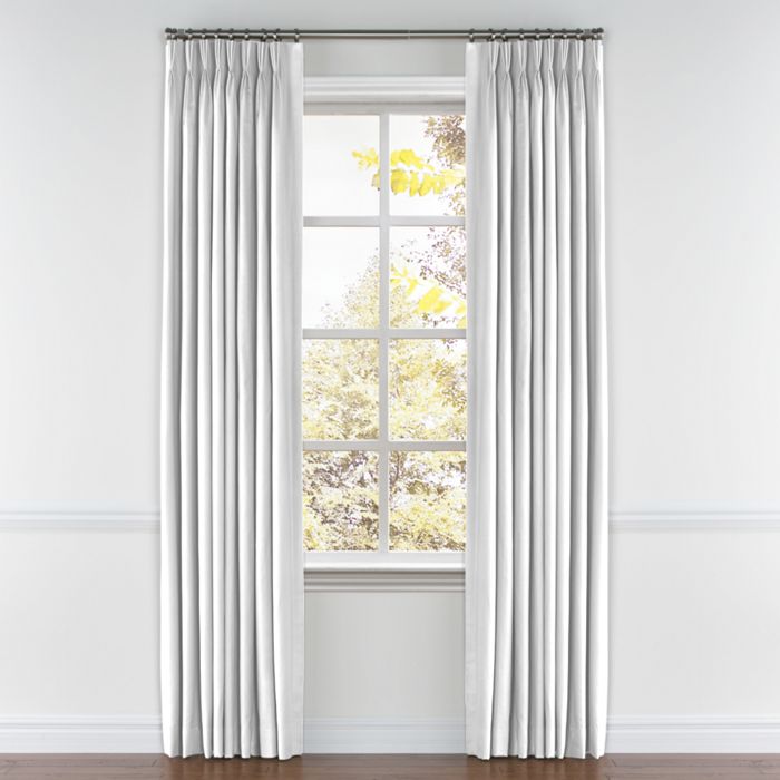 Pinch Pleat Drapery in Classic Linen - White