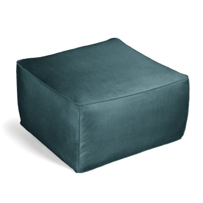 Square Pouf in Classic Velvet - Peacock