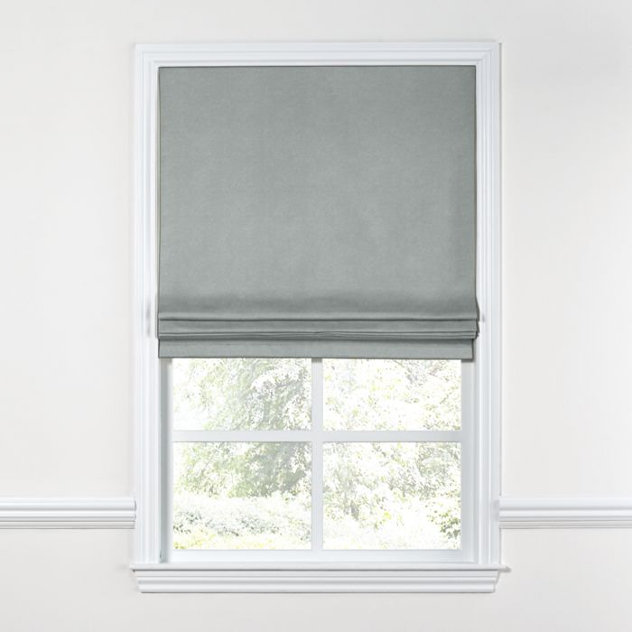 Flat Roman Shade in Classic Velvet - Sterling