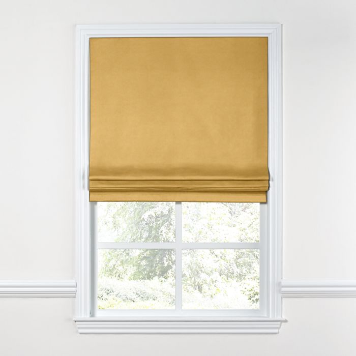Flat Roman Shade in Classic Velvet - Wheat