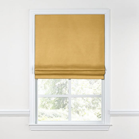 Flat Roman Shade in Classic Velvet - Wheat