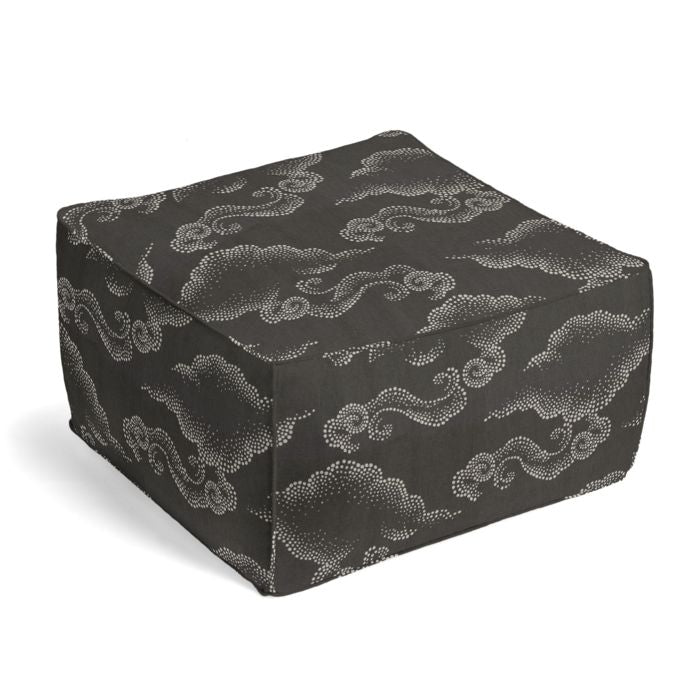 Square Pouf in Cloudburst - Graphite