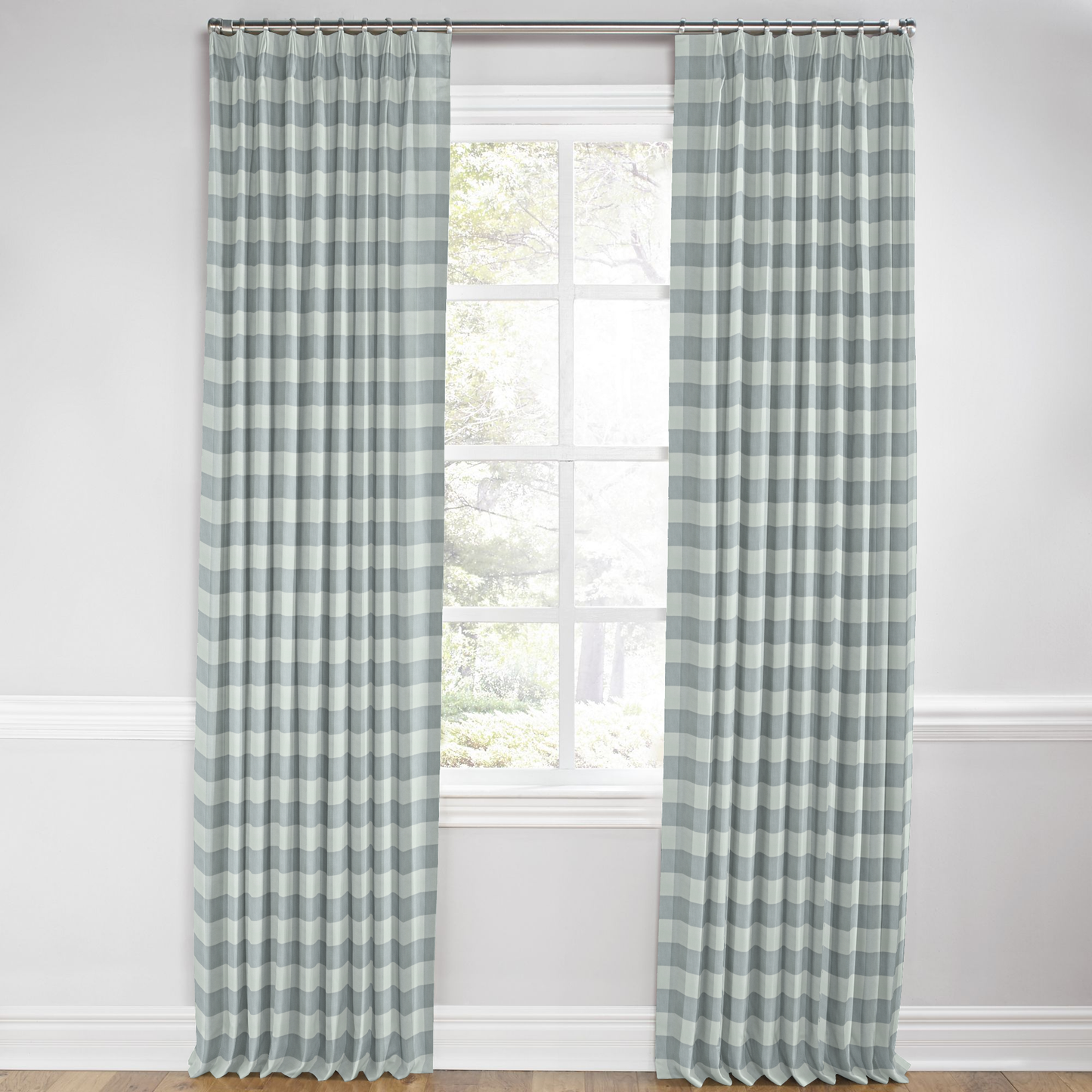Euro Pleat Drapery in Foxy Plaid - Dusk