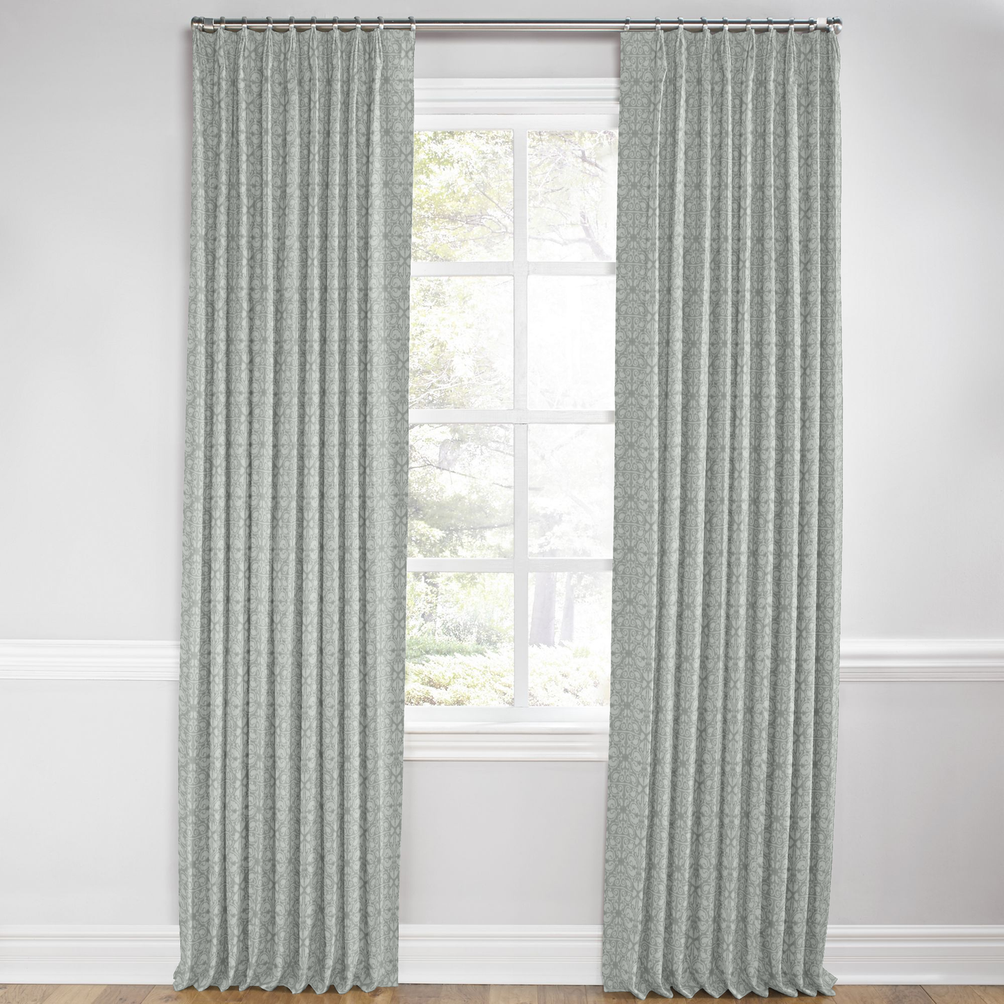 Euro Pleat Drapery in Palazzo - Gray
