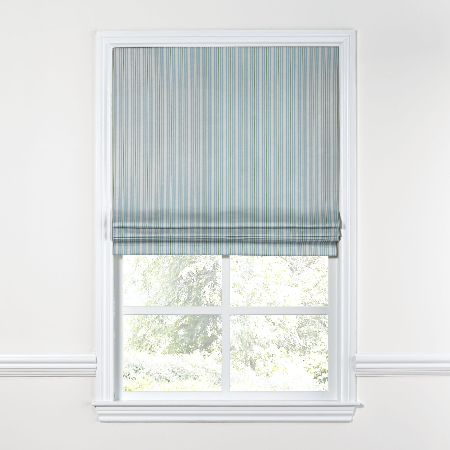 Flat Roman Shade in Murali - Mist